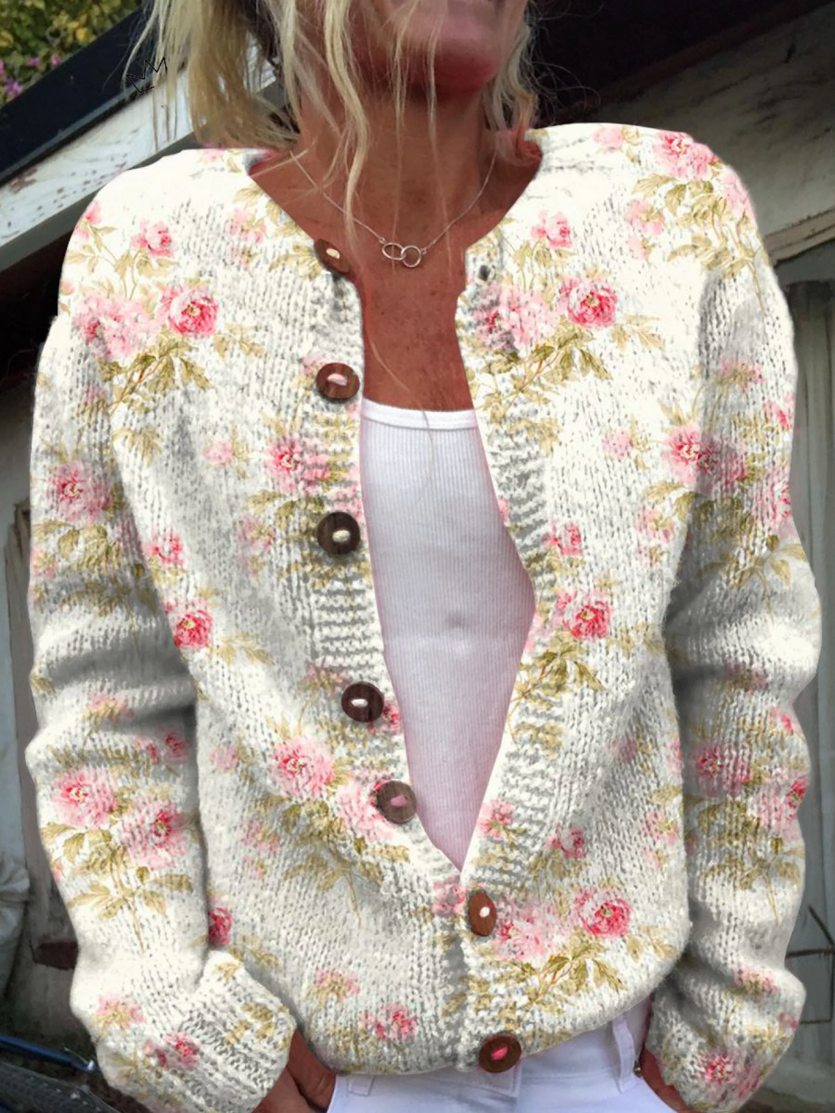 Strickjacke mit Knopfleiste für Damen