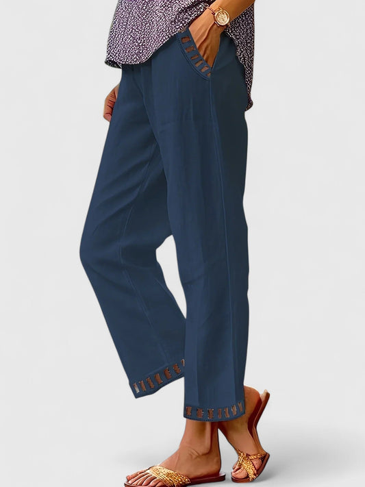Stoffhose in Schwarz und Grau und Blau - Ansicht 2