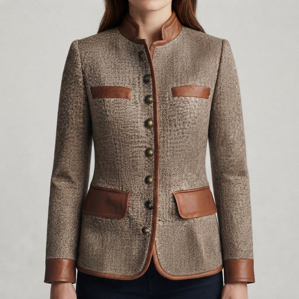 Jacke aus Tweed in Braun - Ansicht 4