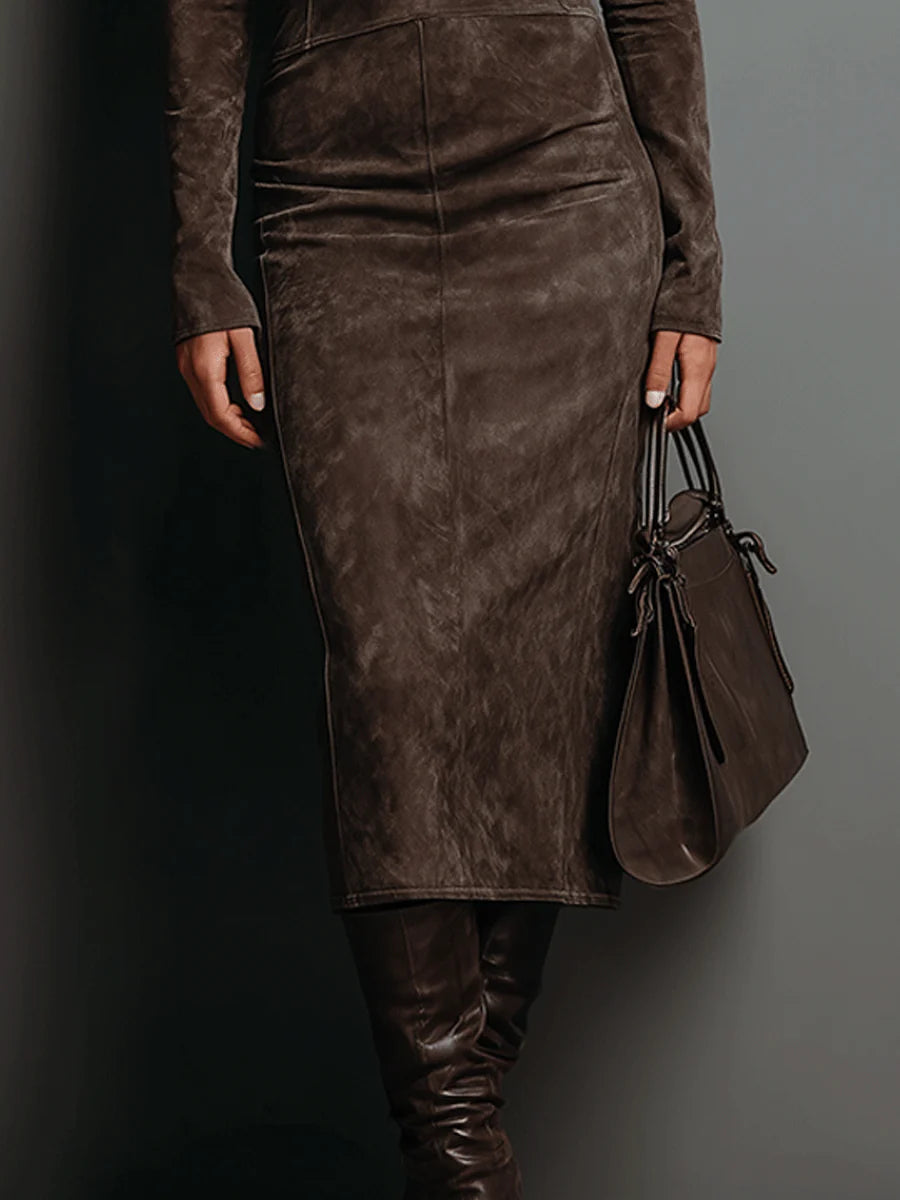 Midikleid in Kaffeebraun - Ansicht 5