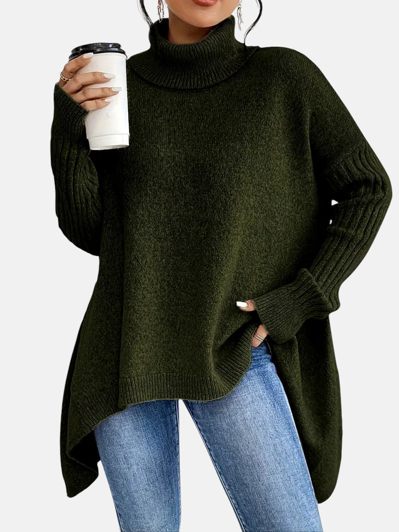Rollkragenpullover mit Rollkragen in Khaki - Ansicht 9