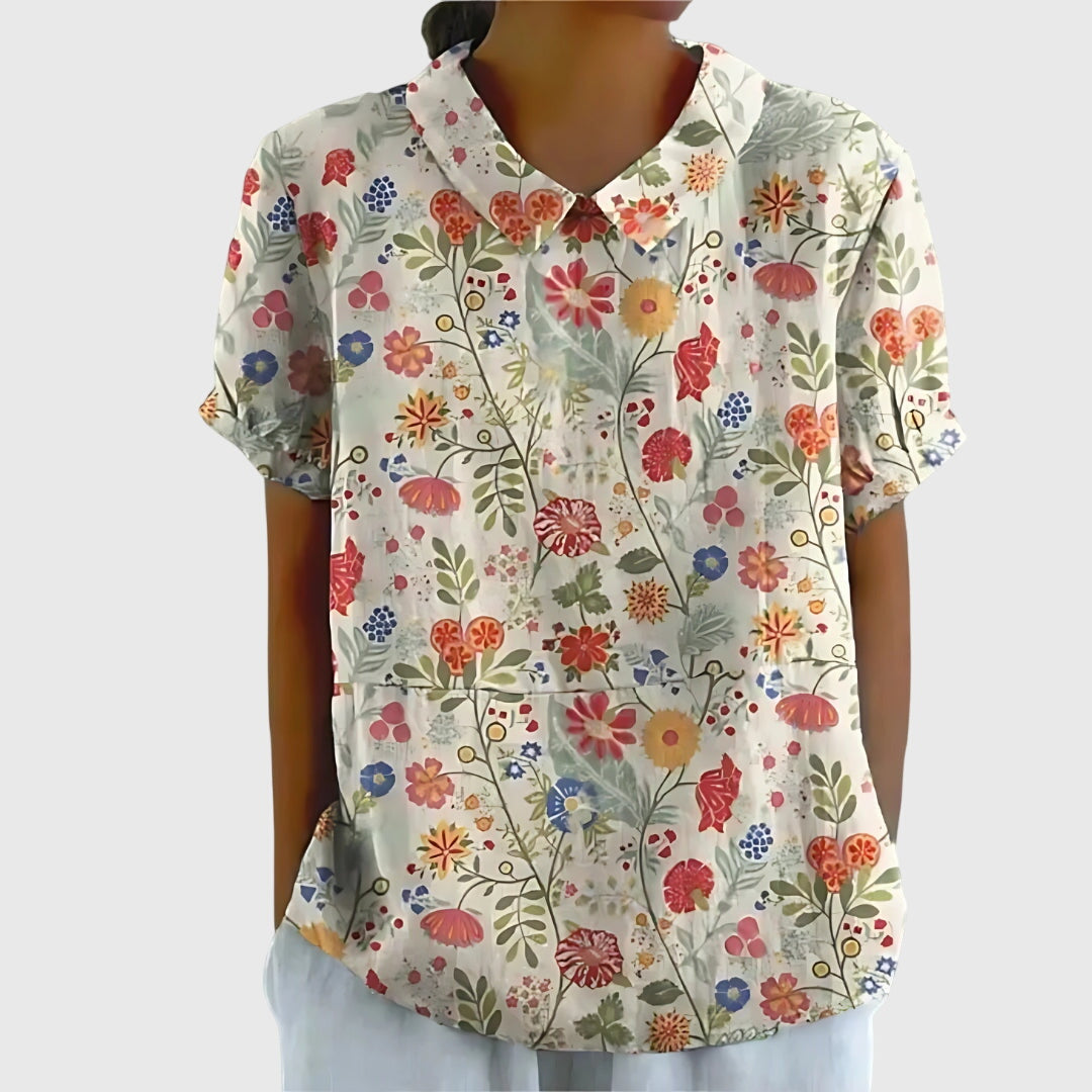 Bluse mit Blumenmuster in Grün - Ansicht 10