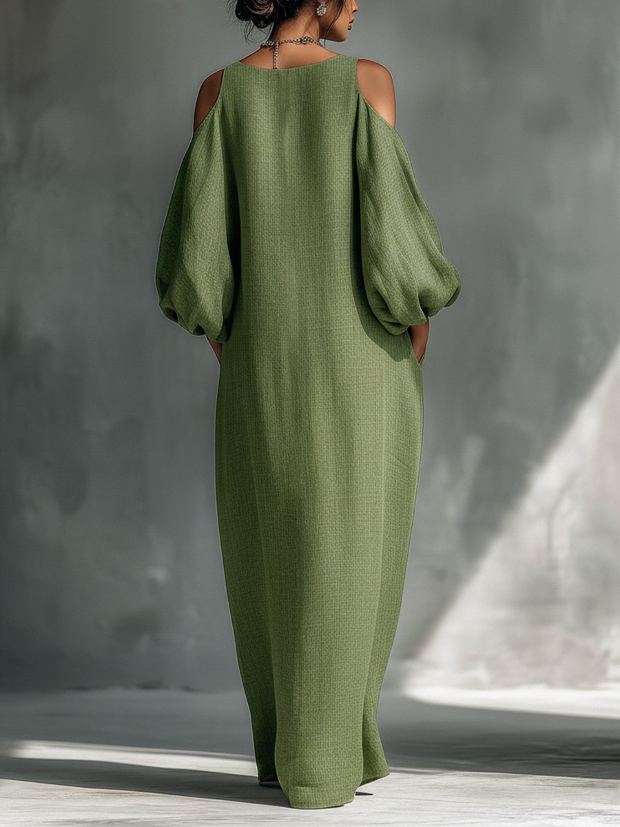 Maxikleid mit Taschen und Puffärmeln - Ansicht 6