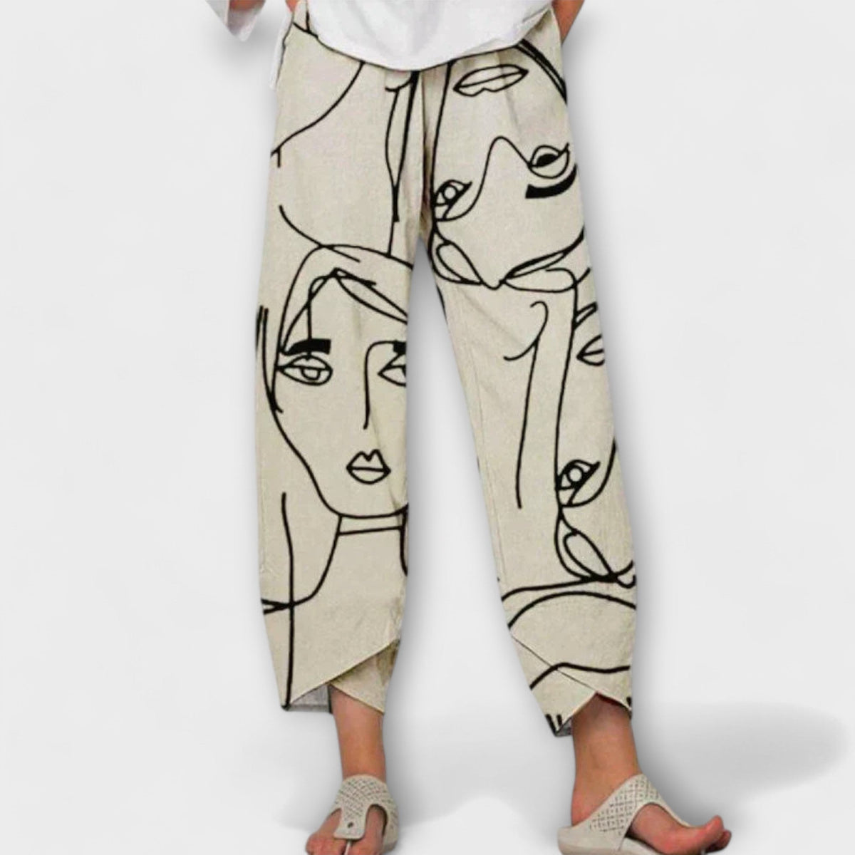 Stoffhose in Beige für Damen