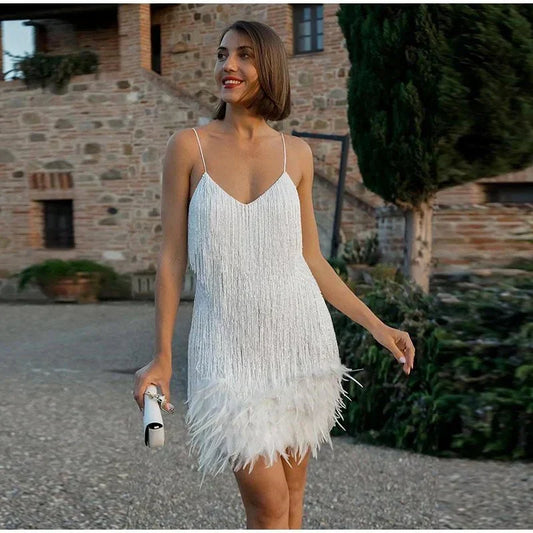 Abendkleid in Weiss und Blau - Ansicht 2
