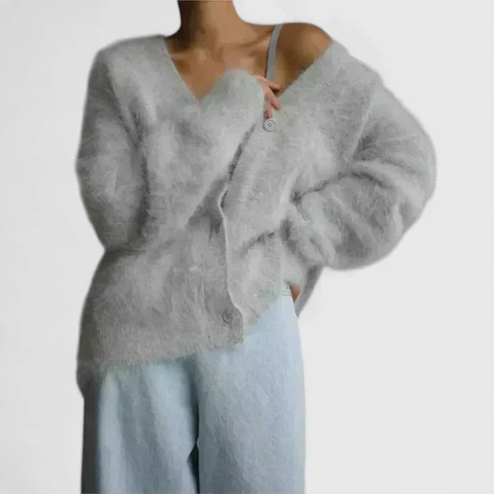 Strickjacke in Beige und Grau - Ansicht 4