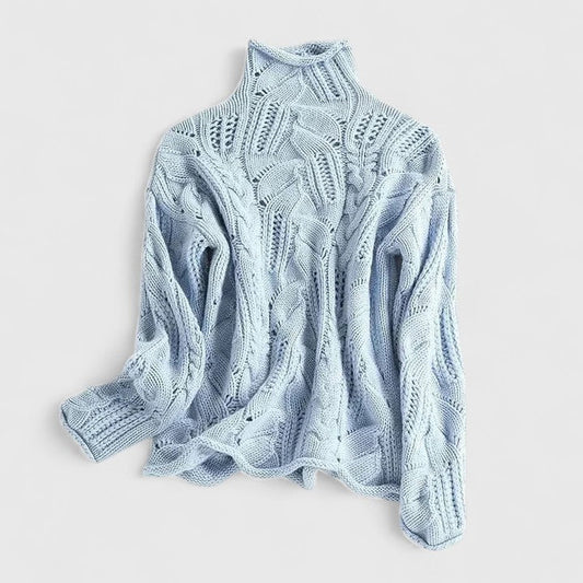 Strickpullover in Beige und Blau - Ansicht 2