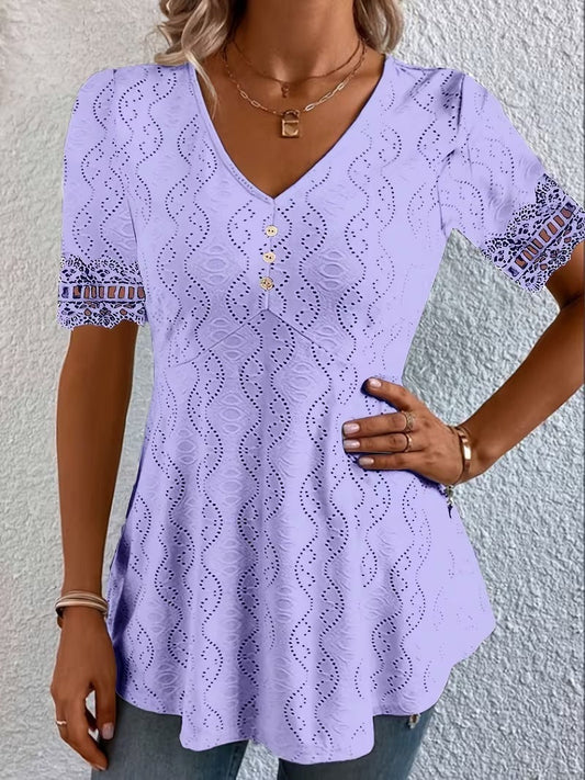 Bluse mit V-Ausschnitt in Weiss - Ansicht 2