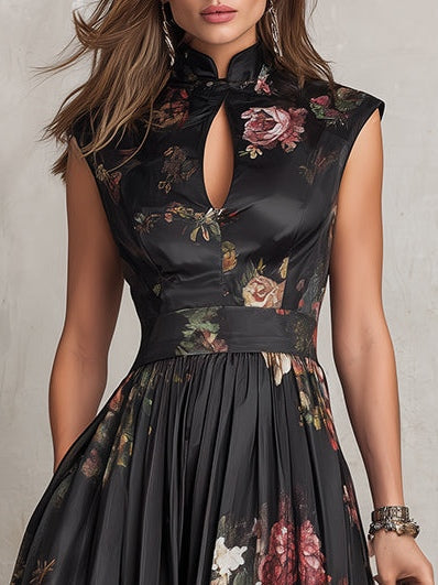 Midikleid aus Satin mit Falten - Ansicht 2