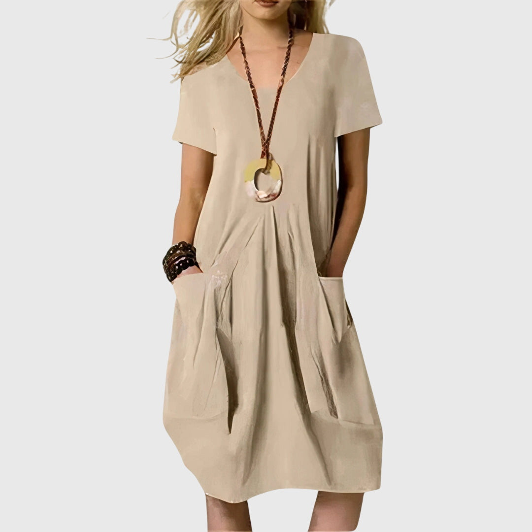 Kleid mit Taschen in Orange - Ansicht 4