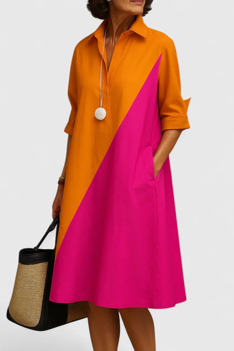 Midikleid in Rosa für Damen
