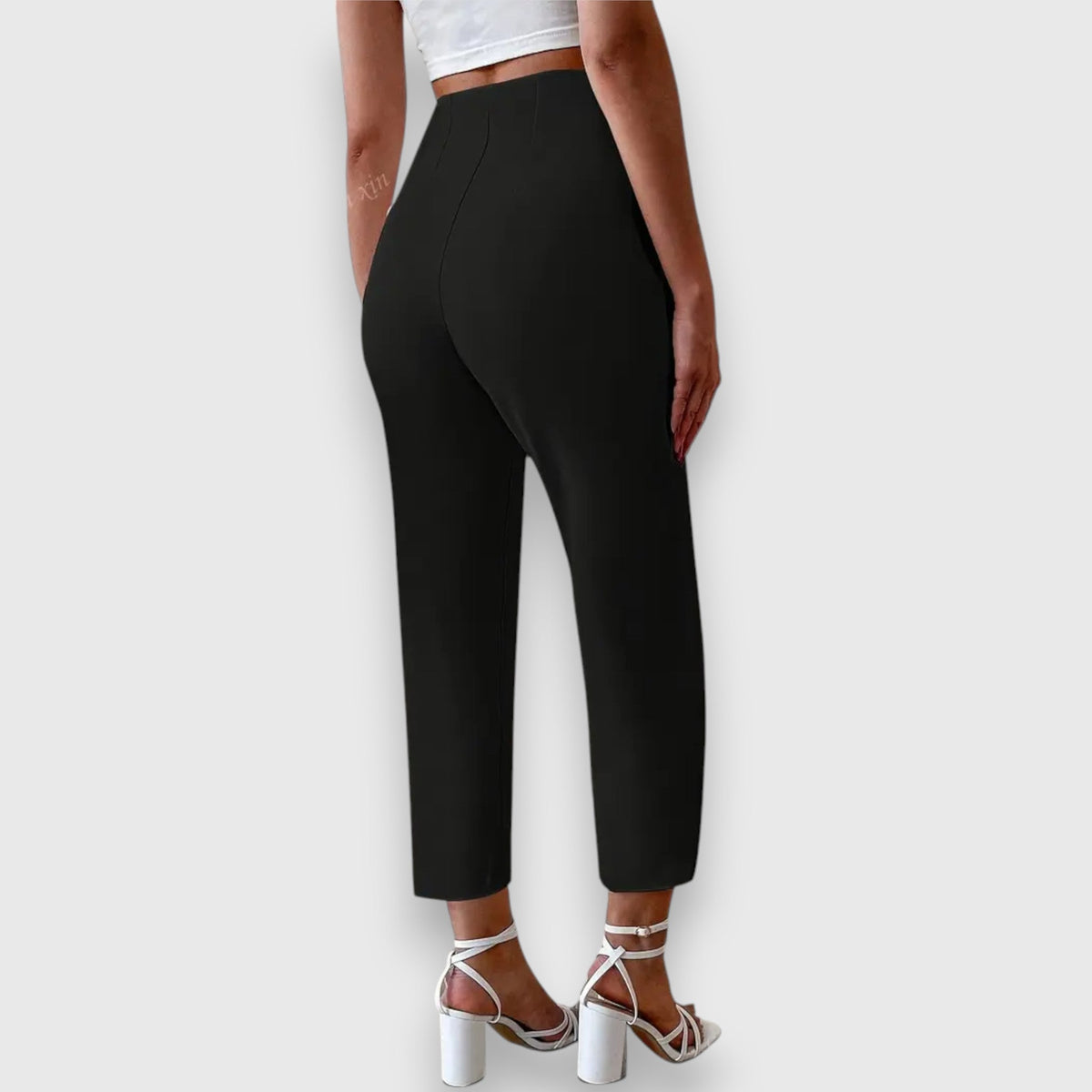 Stoffhose in Beige und Schwarz - Ansicht 4