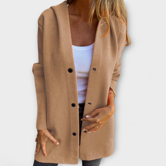Jacke mit Kapuze in Grau und Braun - Ansicht 2