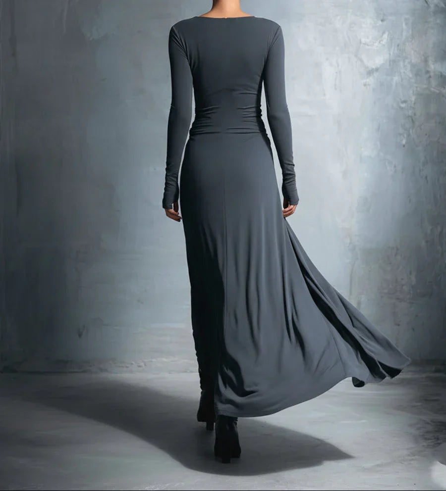 Maxikleid mit Wickeloptik und Knotendetail - Ansicht 9