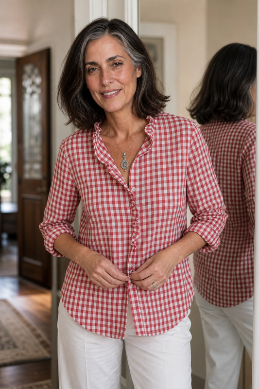 Bluse aus Polyester mit Rüschen - Ansicht 2