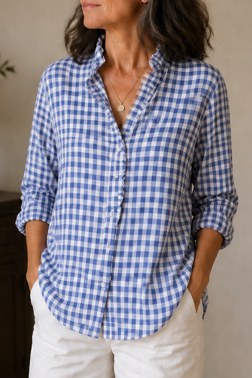 Bluse aus Polyester mit Rüschen - Ansicht 10
