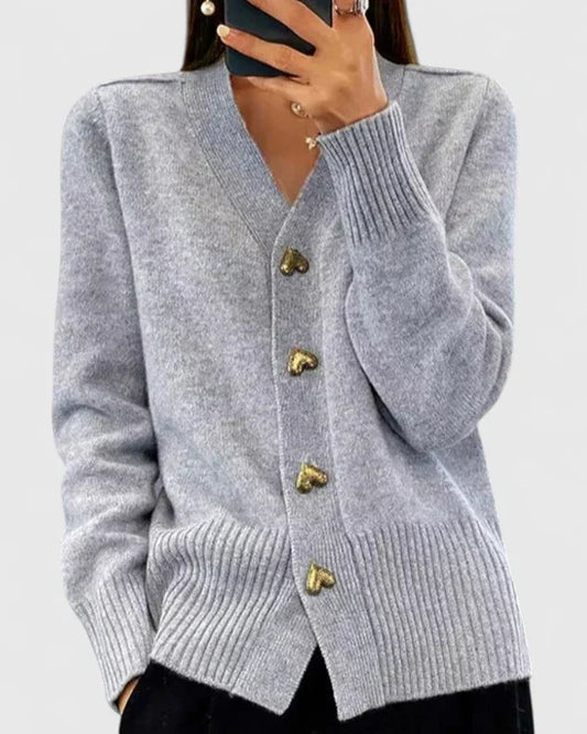 Strickjacke in Rosa und Grau - Ansicht 2