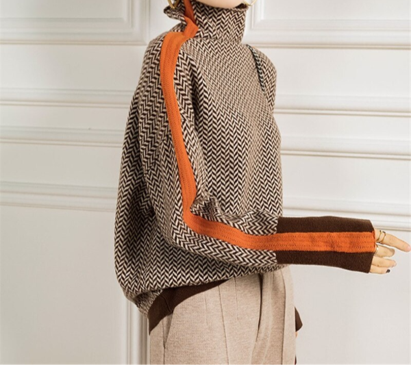 Rollkragenpullover mit Rollkragen in Orange