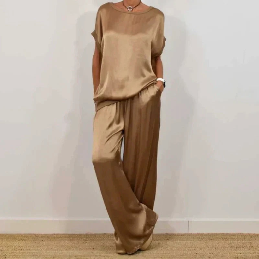 Stoffhose aus Satin in Weiss - Ansicht 4