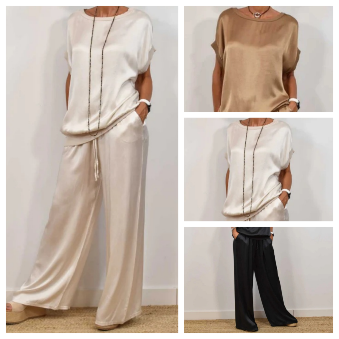 Stoffhose aus Satin in Weiss - Ansicht 10