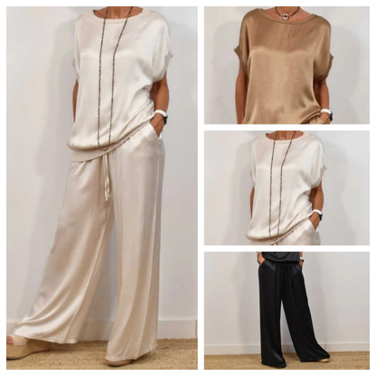 Stoffhose aus Satin in Weiss - Ansicht 10