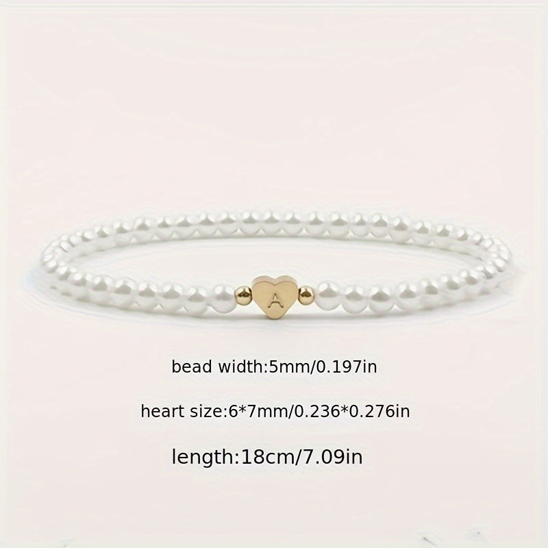 Schickes Armband mit Herzinitial (A–Z)