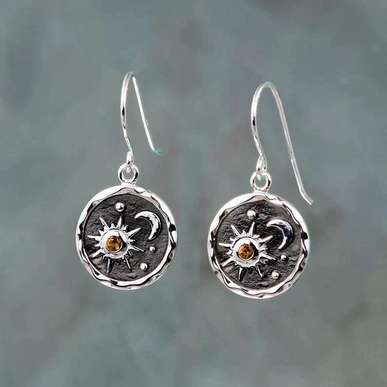 Boho Ohrringe Sonne und Mond