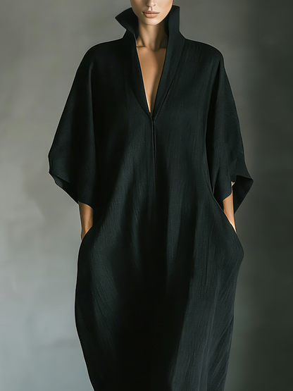 Maxikleid aus Baumwolle mit Taschen - Ansicht 3