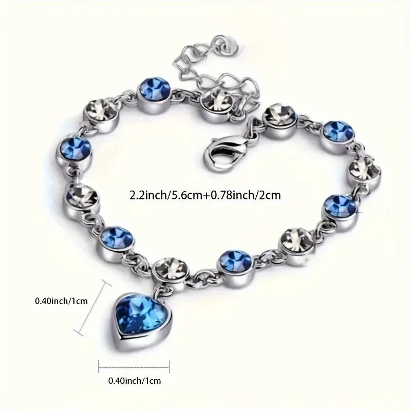 Ocean Heart Glow Armband | Weißgold