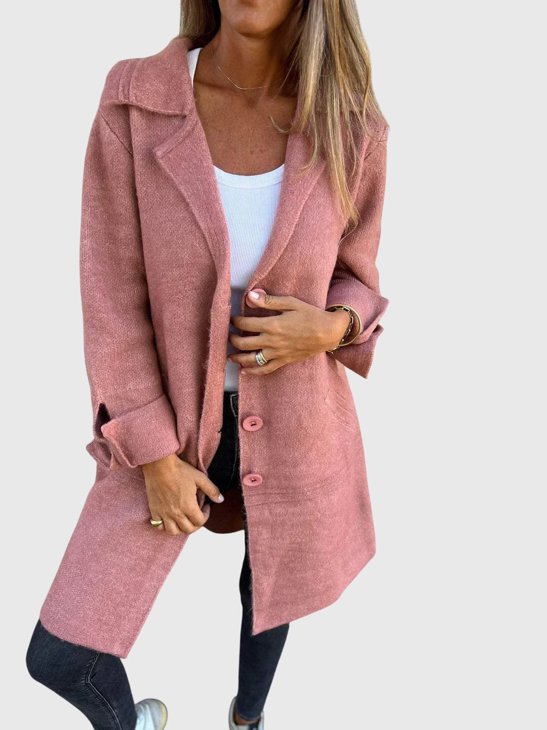 Blazer mit Knopfleiste in Rosa - Ansicht 3