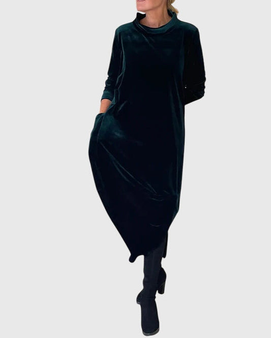Kleid in Grün und Rot