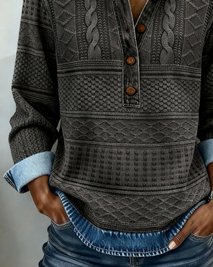 Sweatshirt mit Knopfleiste - Ansicht 7