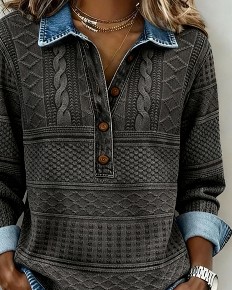Sweatshirt mit Knopfleiste - Ansicht 6