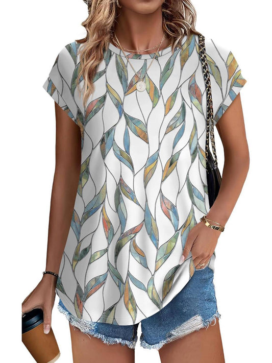 Bluse in Colorful Leaf