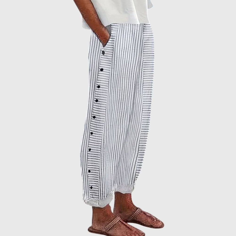 Stoffhose in Blau und Schwarz - Ansicht 3