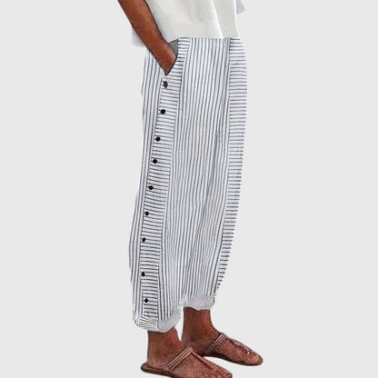 Stoffhose in Blau und Schwarz und Grau - Ansicht 3