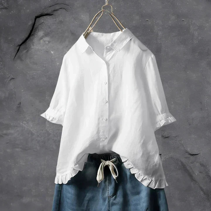 Top in Weiss und Blau