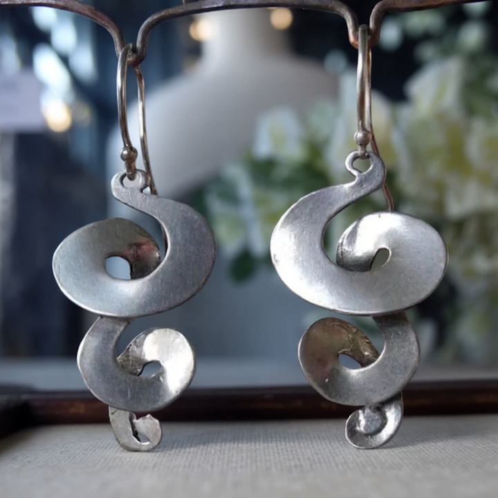 Vintage Silberne Spiralohrringe