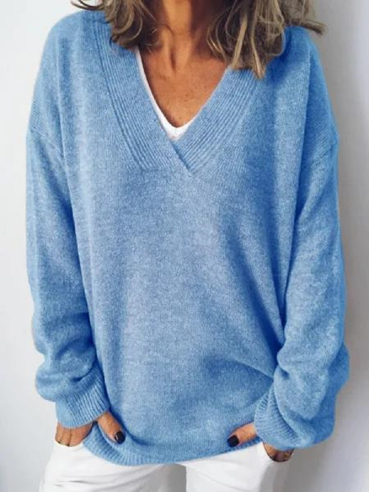 Strickpullover aus Kaschmirmix mit V-Ausschnitt - Ansicht 3