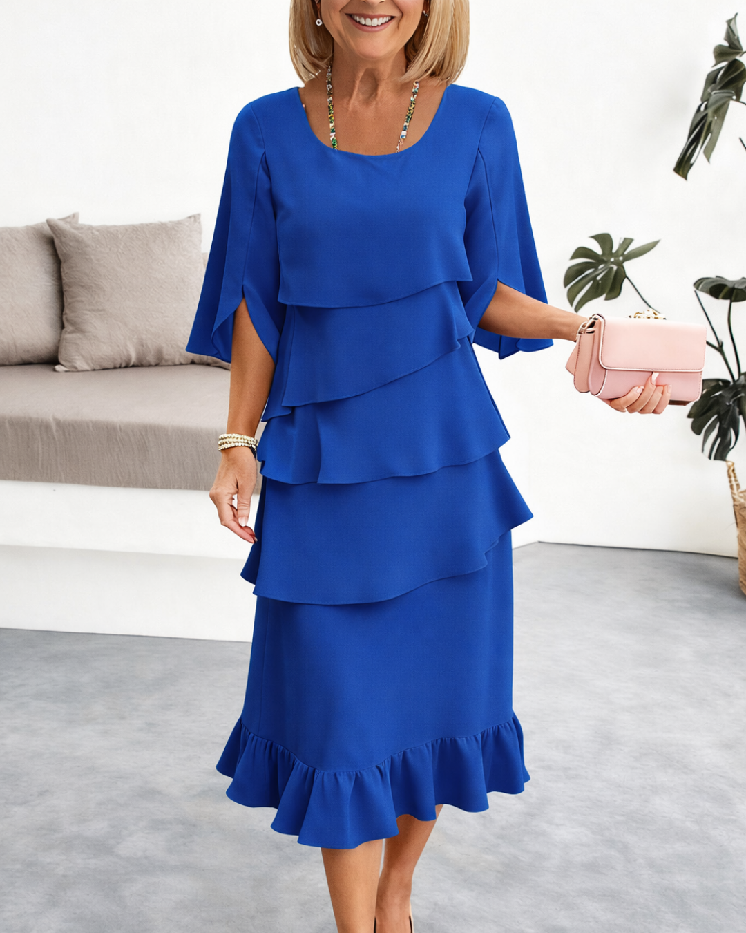 Kleid mit Rüschen in Schwarz - Ansicht 7