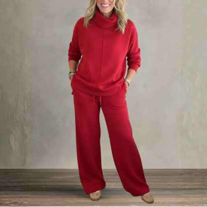 Zweiteiler in Beige und Bordeaux/Purple - Ansicht 2