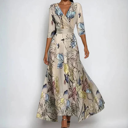 Kleid mit Blumenmuster in White/Blue