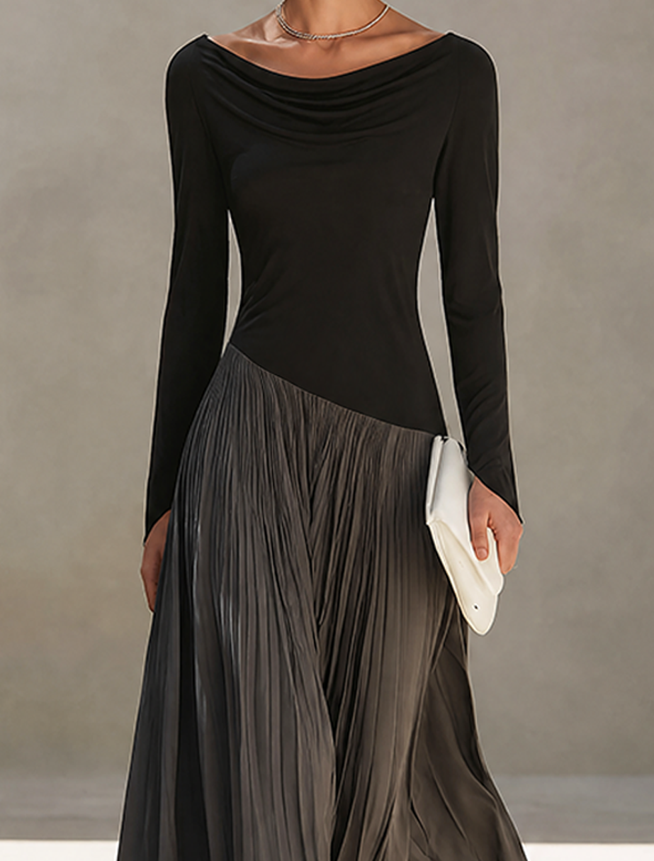 Maxikleid mit Falten und Langarm - Ansicht 5