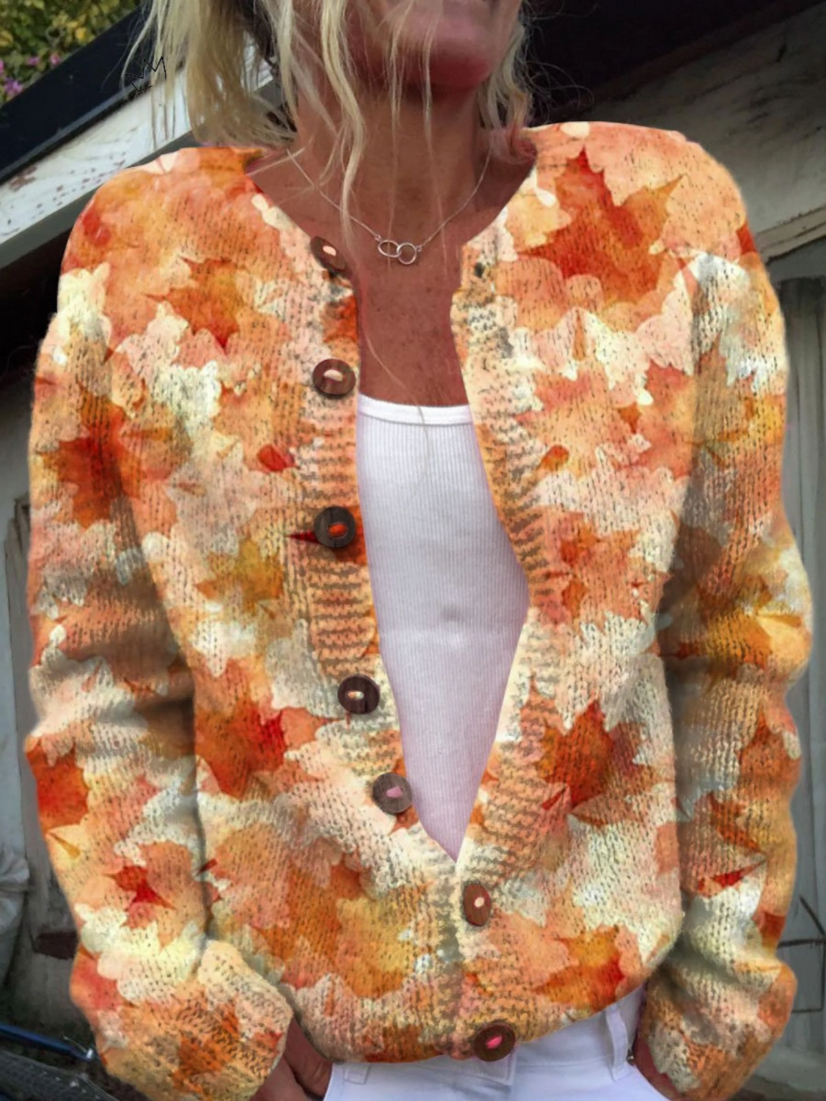 Strickjacke mit Knopfleiste in Multicolour