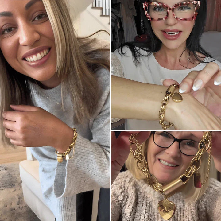 Heartened Chunky Armband | Weißgold