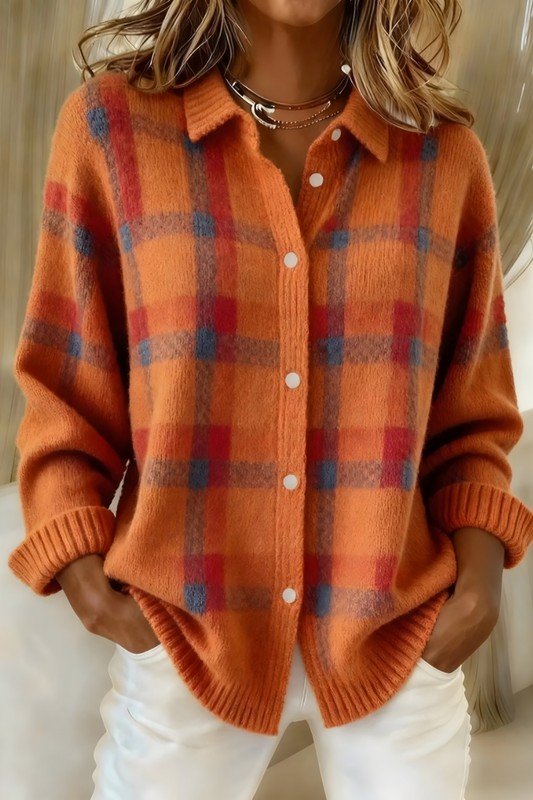 Strickjacke mit Karomuster