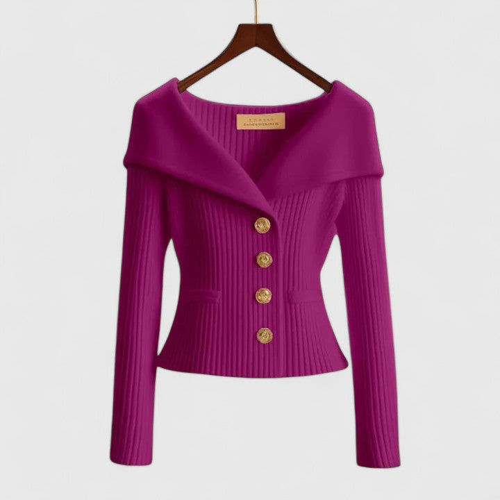 Strickjacke in Gelb und Rot - Ansicht 2
