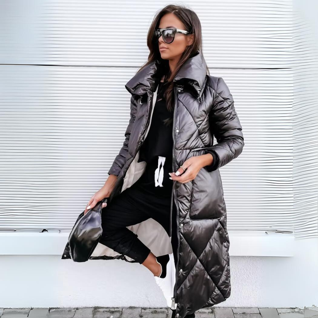 Steppjacke mit Steppung in Khaki und Blau