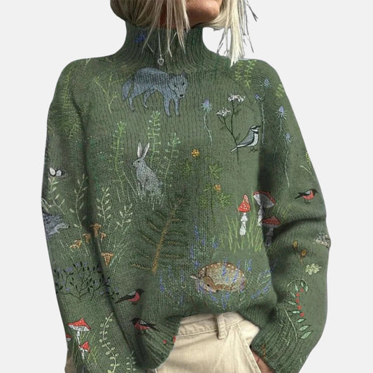 Rollkragenpullover mit Rollkragen in Grün