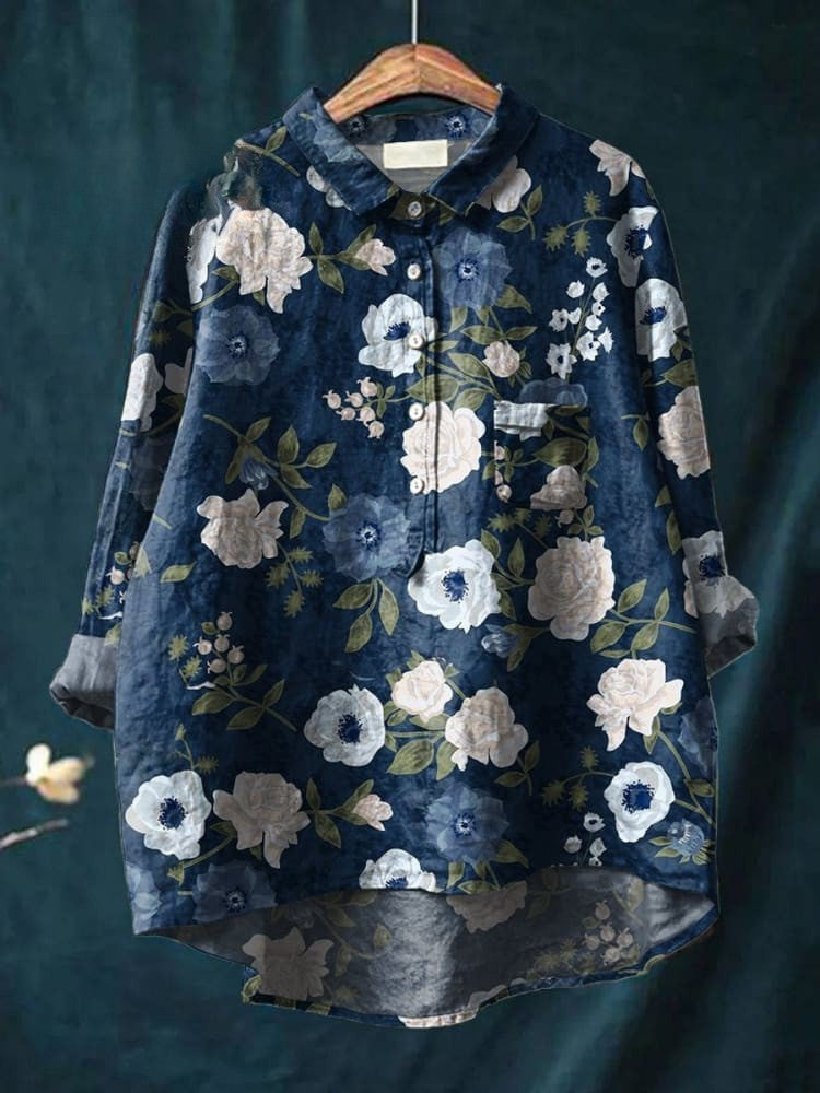 Hemdbluse mit Blumenmuster
